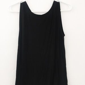 Black open back tank top